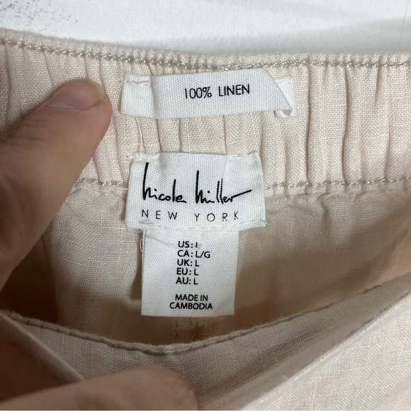 Nicole Miller 100% linen pants cream size large - Picture 3 of 5